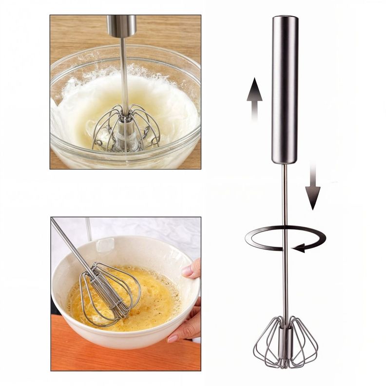 Batidor manual espumador manual de leche acero inox-2