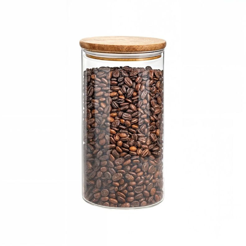 Frascos conserva tapa bambu frascos de vidrio 550ml-0