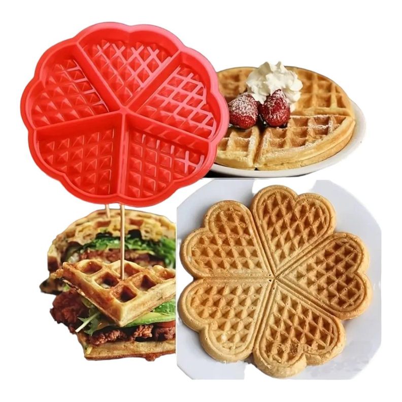 Molde silicona para airfryer freidora redondo wafles-6