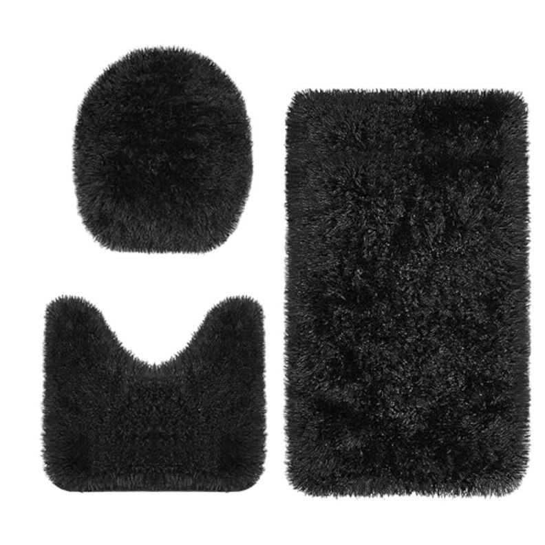 set de baño Juego de baño alfombras de baño cubre tapa wc PELUDO-0