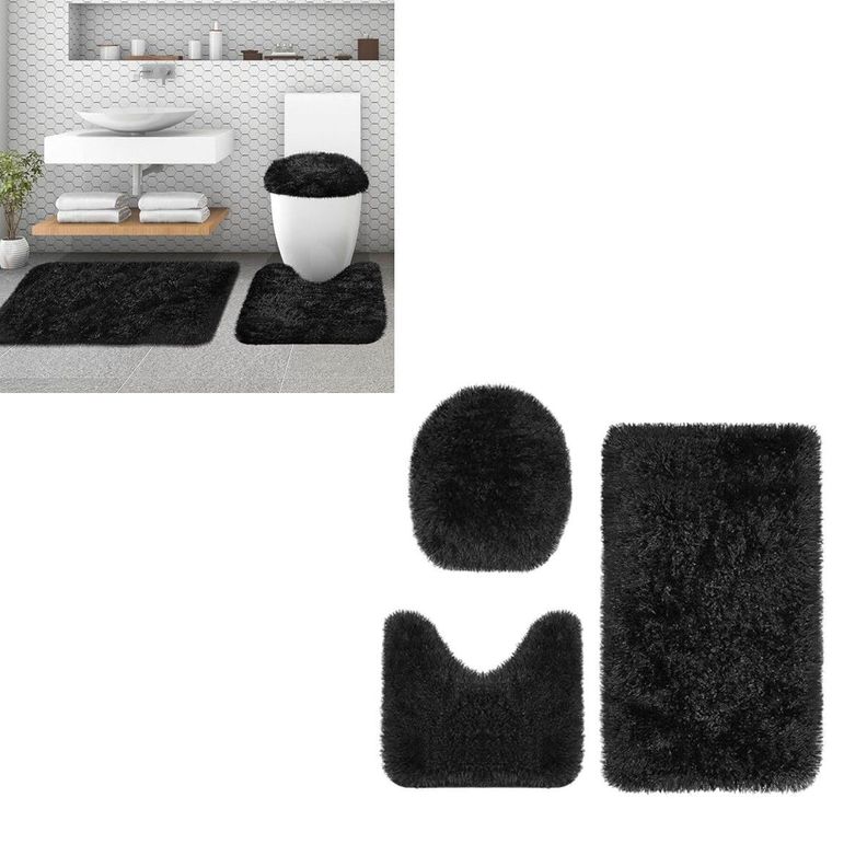 set de baño Juego de baño alfombras de baño cubre tapa wc PELUDO-1