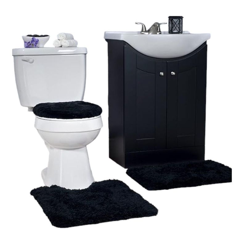 set de baño Juego de baño alfombras de baño cubre tapa wc PELUDO-4