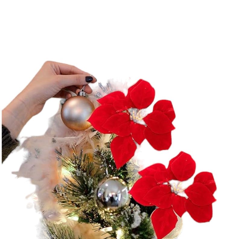 10 flores navideñas adornos navideños decoración navidad-5