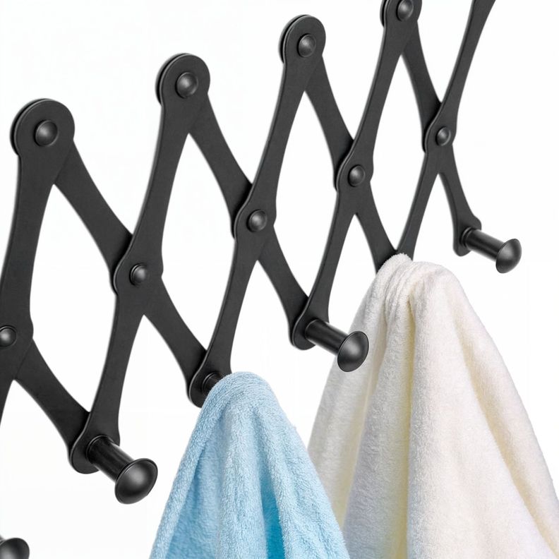 Colgadores de ropa 6 ganchos metalicos perchero de puerta plegable-6