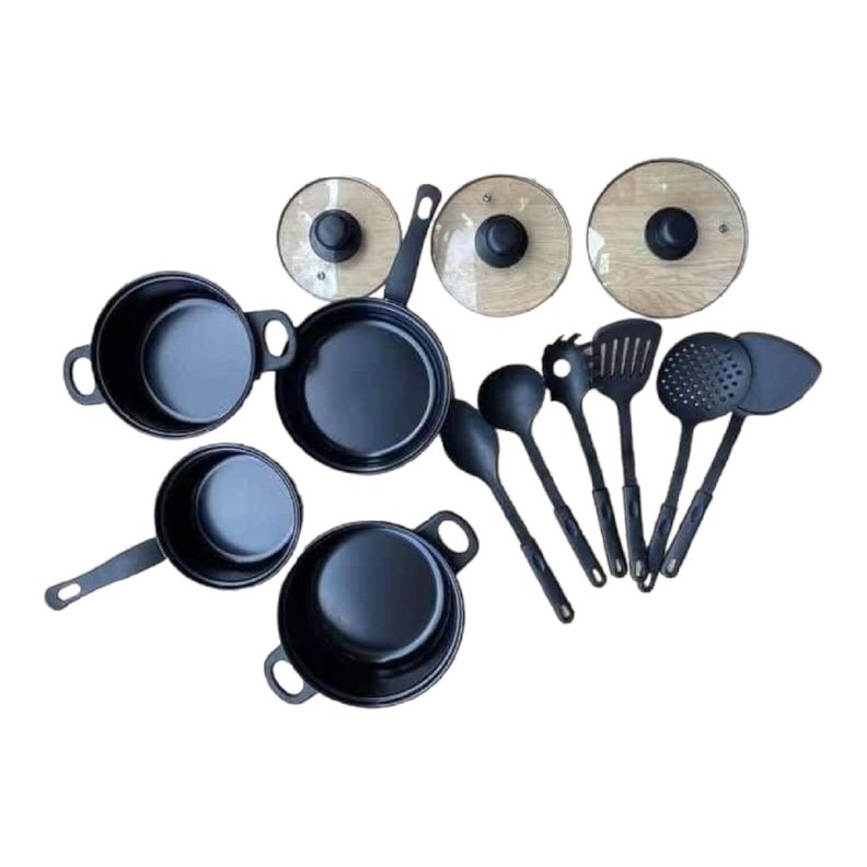 bateria ollas antiadherentes juego de ollas tapa vidrio-2