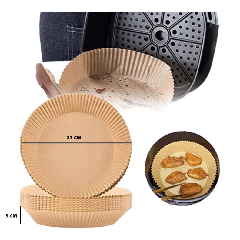 100 Forro desechable papel para airfryer papel freidora 27cm-1