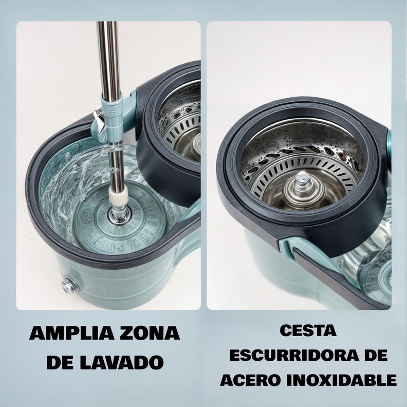 MOPA 360° TRAPEADOR TRAPERO MICROFIBRA LIMPIADOR +CENTRIFUGA-5