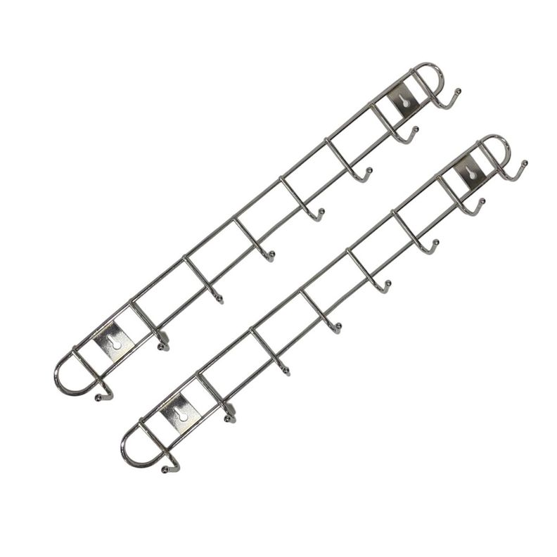2 colgador perchero aluminio de pared para toalla ropa 08-0