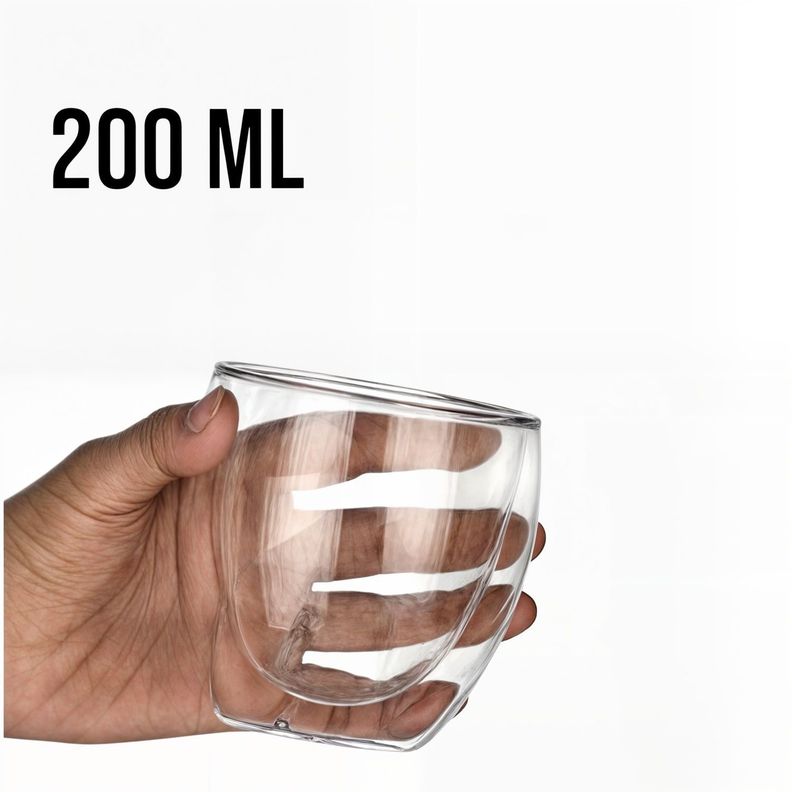 Vaso doble vidrio tazas doble vidrio doble pared 200 ml-4