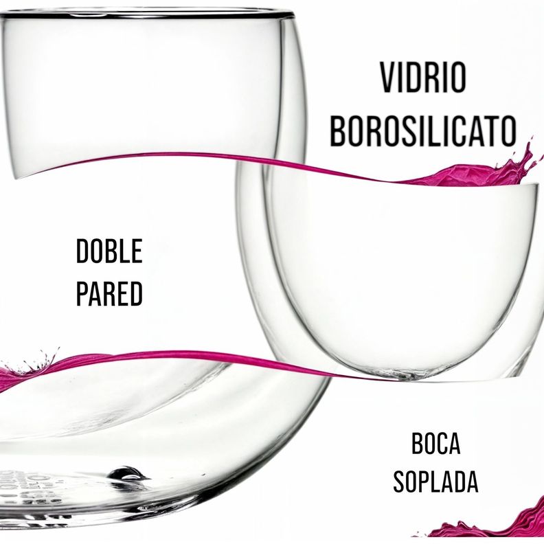 Vaso doble vidrio tazas doble vidrio doble pared 200 ml-5