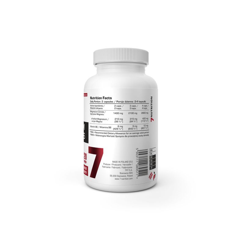 Citrato de Magnesio + B6 (120 Capsulas Vegetales) - 7Nutrition-2