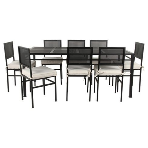 Comedor 8 sillas 8 cuadros malla perforada-0