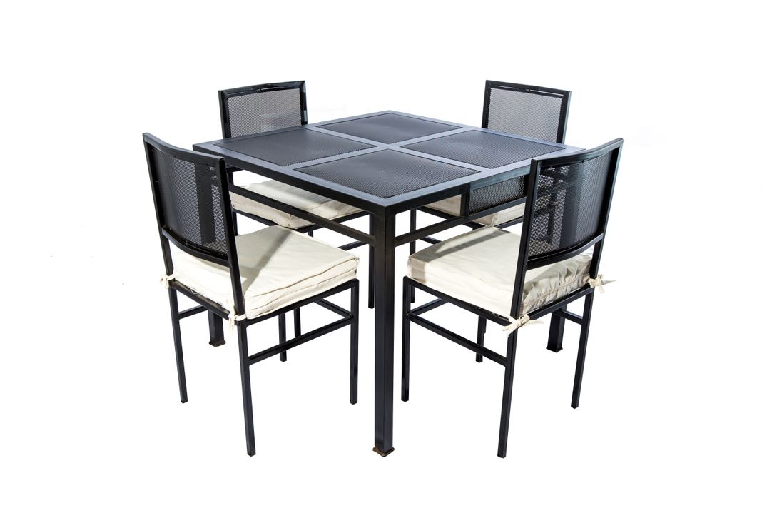 Juego de comedor cubierta malla 4 personas-0