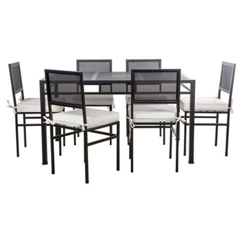 Comedor 6 cuadros mallas 6 sillas 1.40x90x77-0