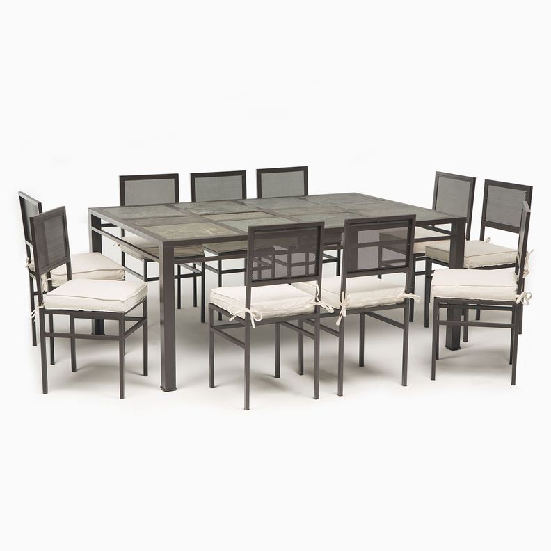 Comedor de terraza Franja Piedra 10 personas-4
