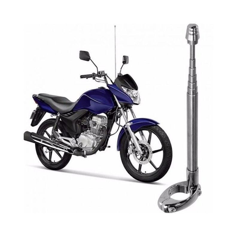 Antena Corta Hilo Curado Moto Retractil Cromada-0