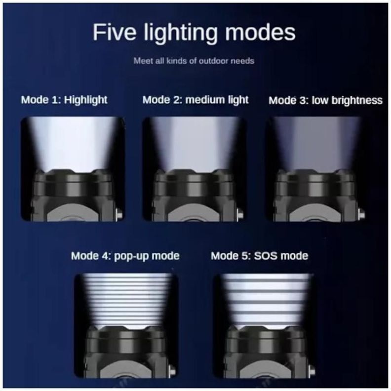 Mini Linterna 3 LED Táctica Recargable Usb Gancho-1