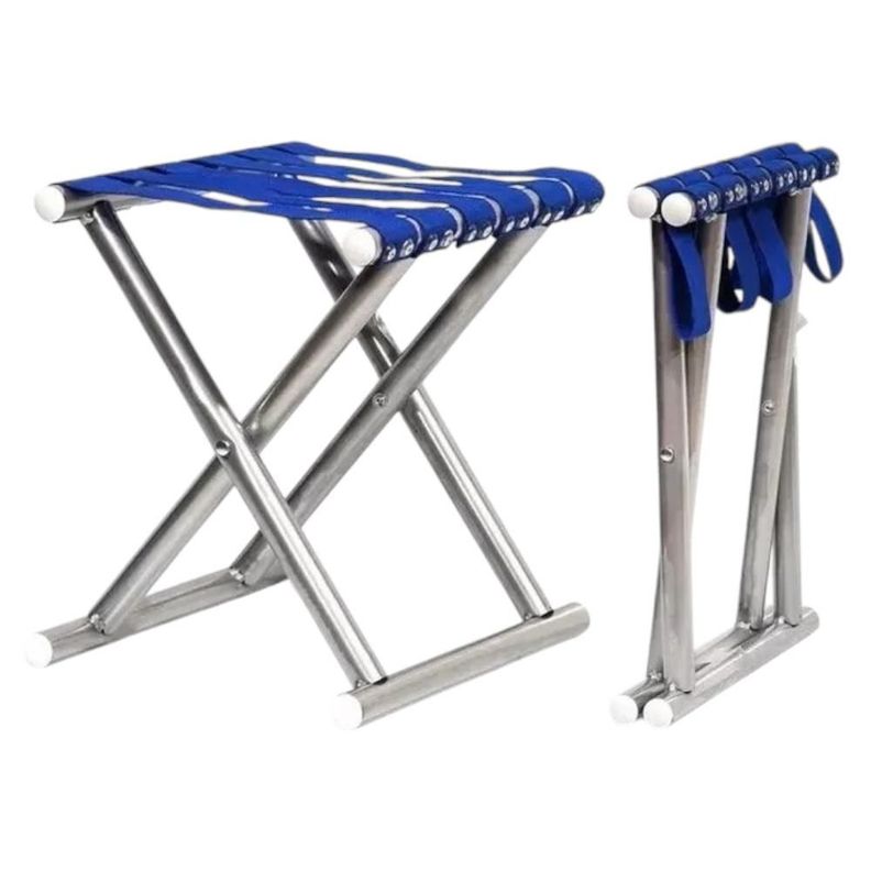 Silla Piso Portátil Plegable Camping Azul-1