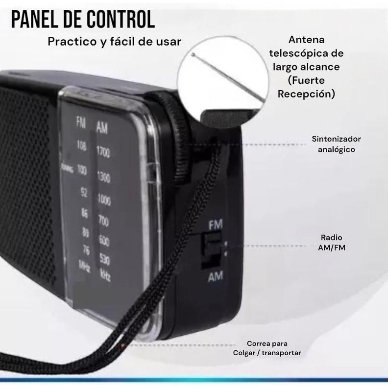 Mini Radio Portatil De Bolsillo AM/FM A Pilas -5