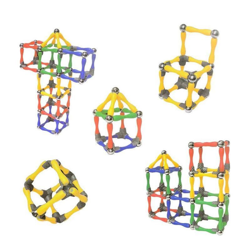 Barras Varillas Magnéticas Didácticas Bolitas Acero 96 Pcs-1