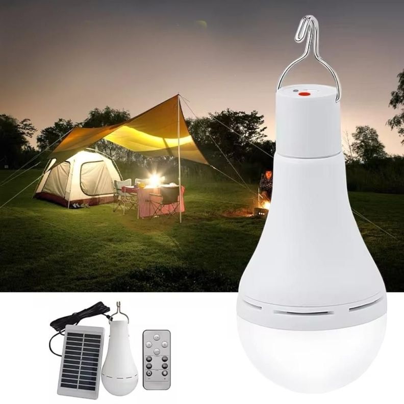 Ampolleta Led Recargable Usb Impermeable + Panel Solar-1