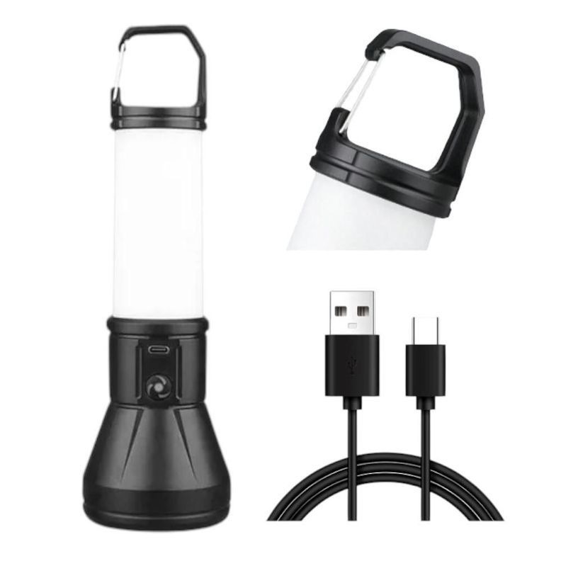 Linterna Led 1w Táctica Lámpara Recargable Usb Gancho-3