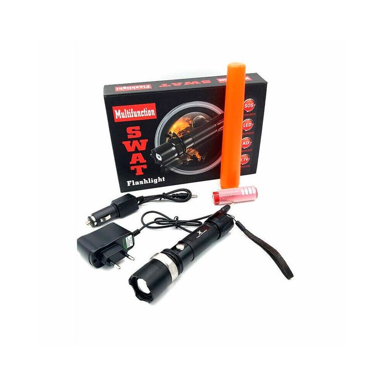 Linterna Led Swat Recargable Táctica Multifuncional Zoom-0