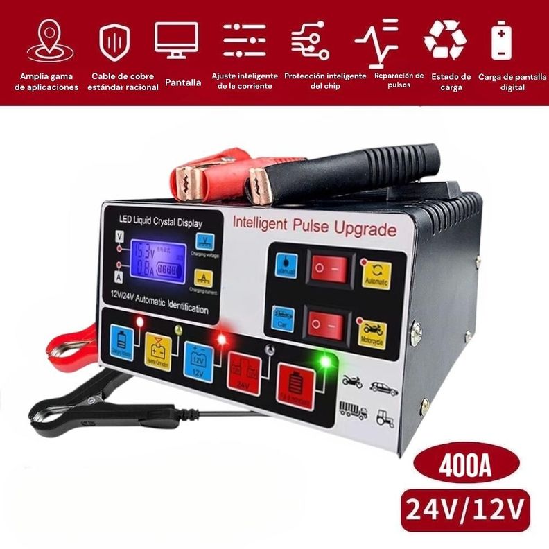 Cargador De Batería Automóvil Inteligente 12V - 24V-1