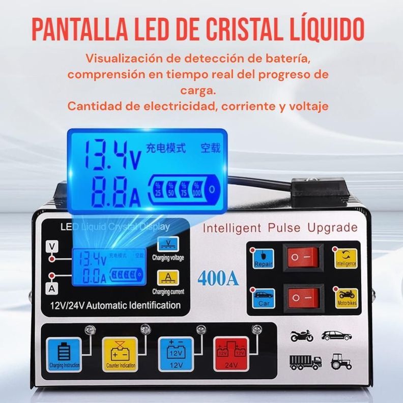 Cargador De Batería Automóvil Inteligente 12V - 24V-5