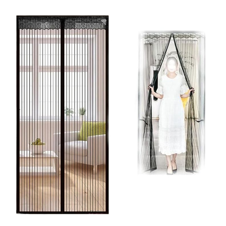 Malla Mosquitos Magnética Para Puertas y Ventanales 100x210 Cm Negra-0