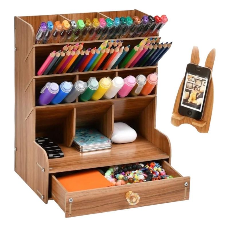 Organizador Escritorio 12 Compartimientos Cajón Porta Lápices-0