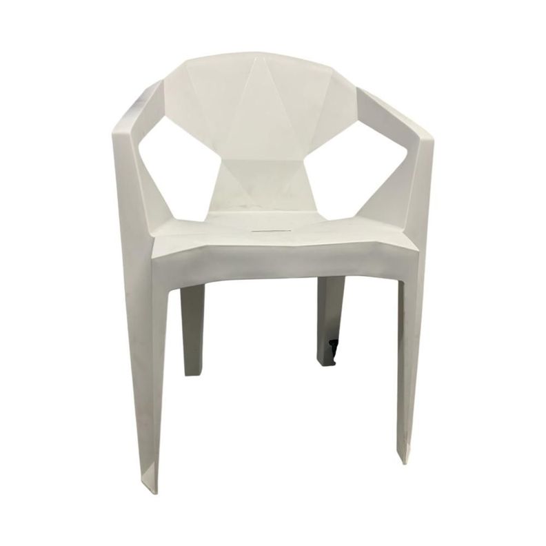 Silla De Terraza y Jardín Geométrica Moderna Resistente Blanca -0