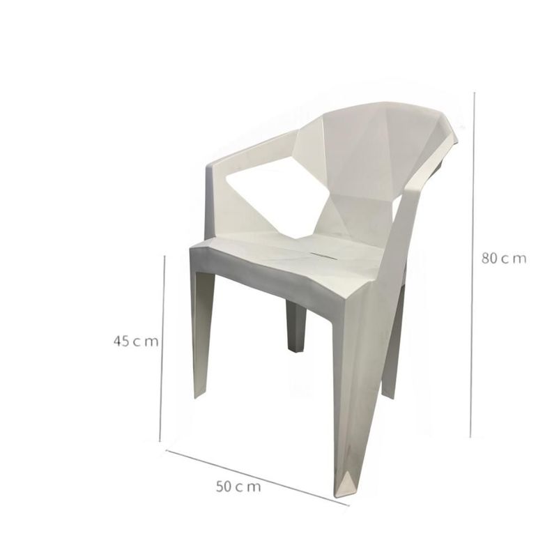 Silla De Terraza y Jardín Geométrica Moderna Resistente Blanca -3