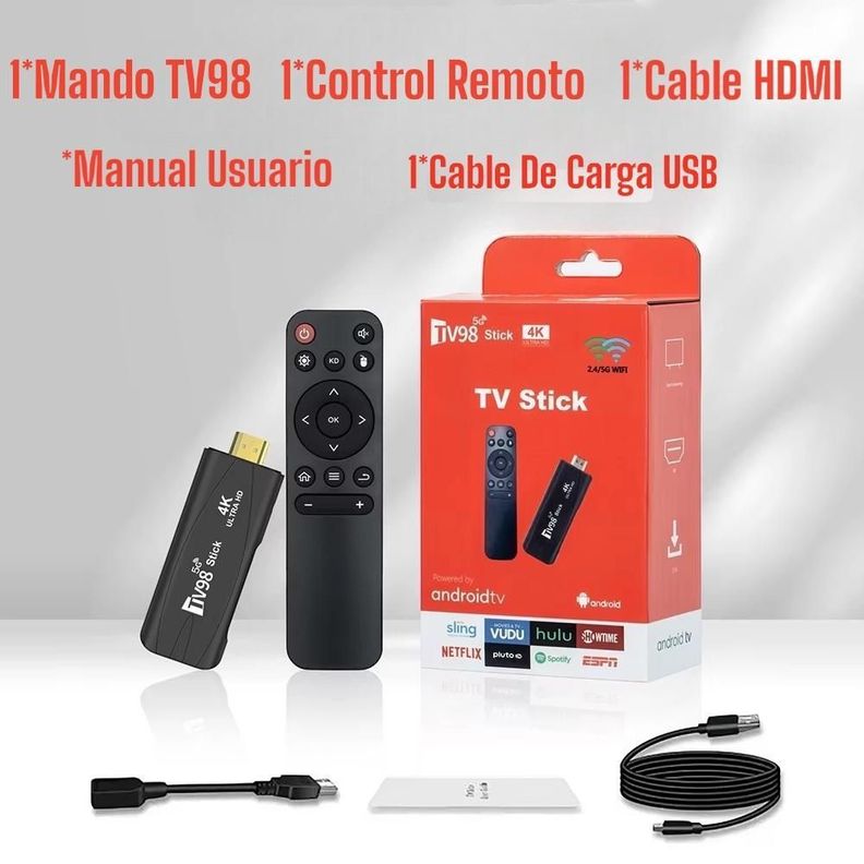 Tv Stick Android HDMI Tv98 Ultra HD 4K Wifi 5G-1