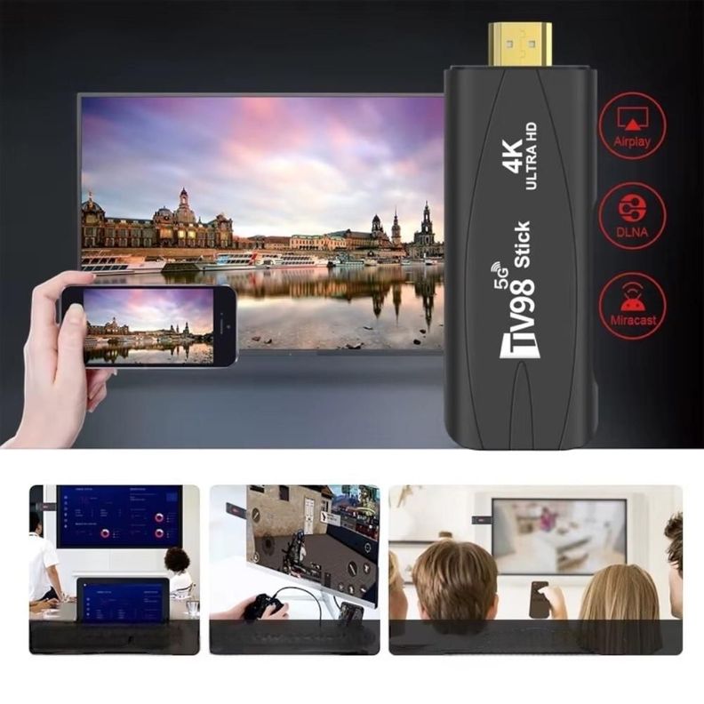 Tv Stick Android HDMI Tv98 Ultra HD 4K Wifi 5G-3