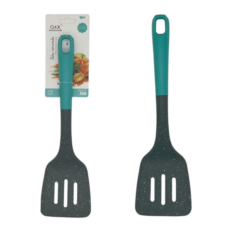 Espátula de plástico con diseño de puntos grises-0