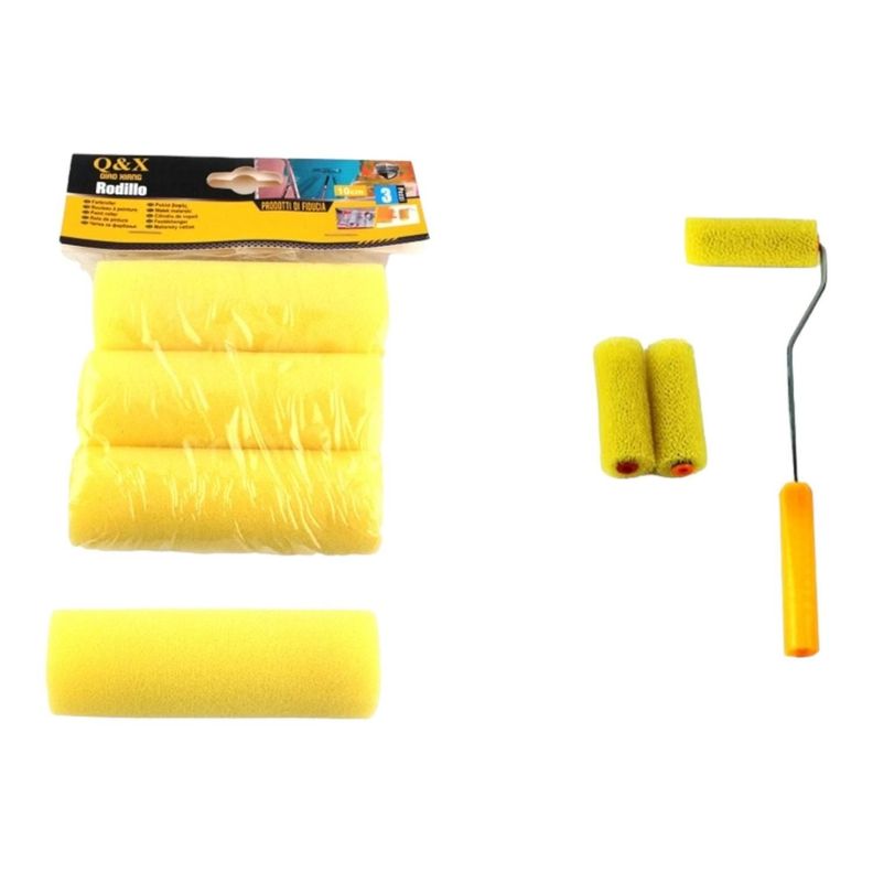 3 Cepillos Peque?os De Rodillo Para Tarjetas De U?as Con Esponja De 4 Pulgadas-0