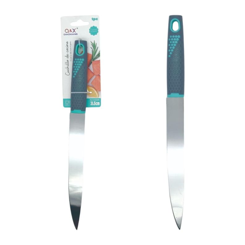 Cuchillo para carne con mango ergonómico en color gris-0