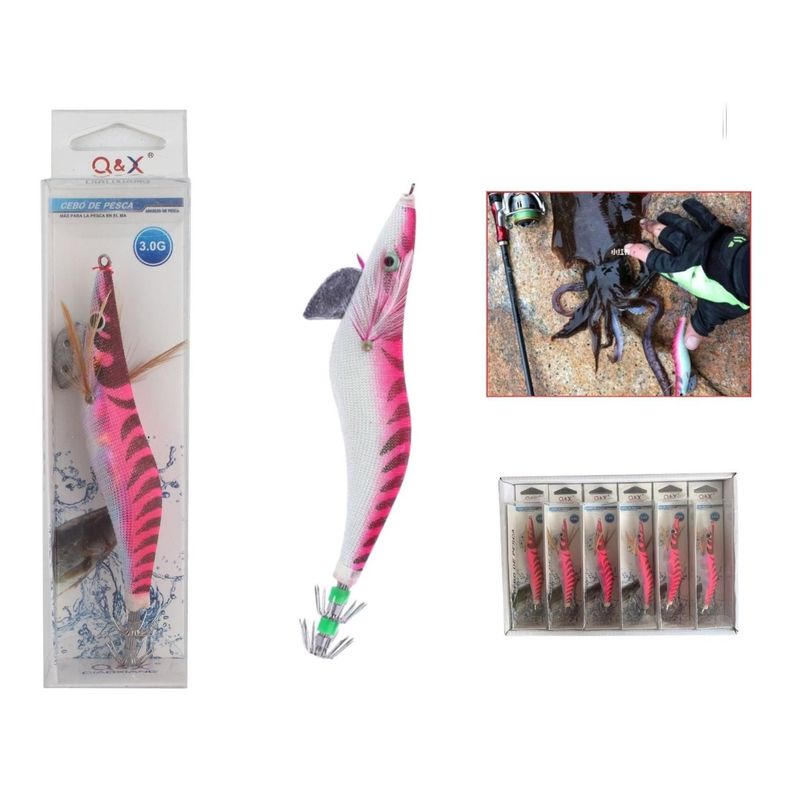 Cebo Madera Camar¨®n Cl¨¢sico Rosa Rojo 3.0G-0