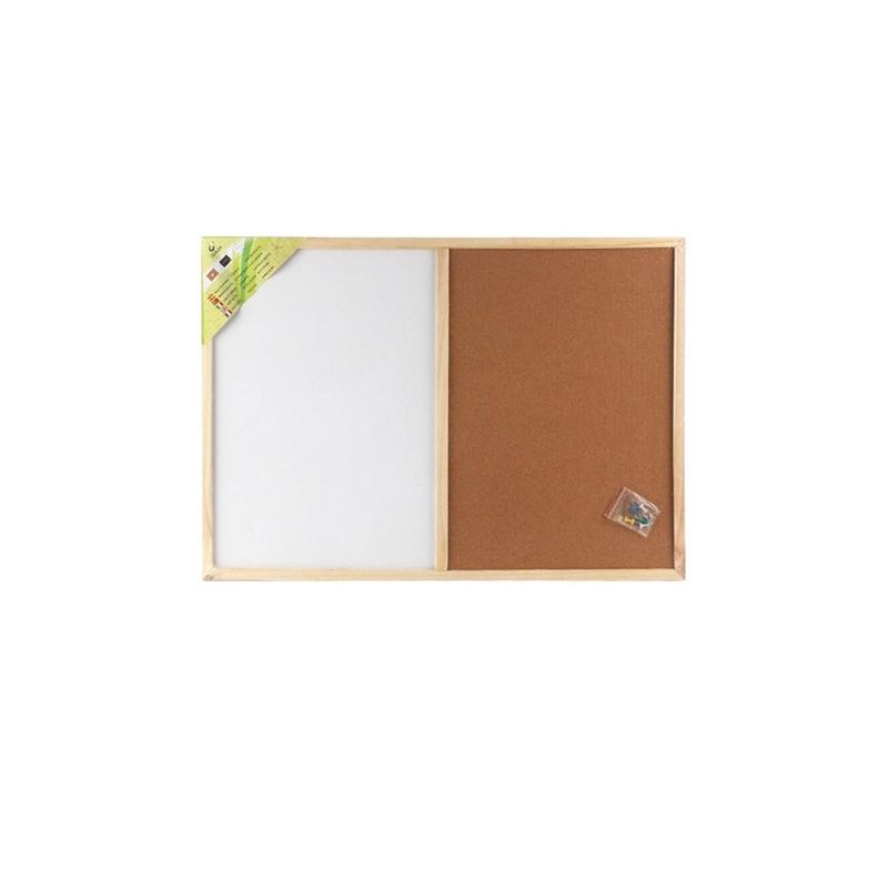 50*70Cm Mitad Corcho Mitad Pizarra Blanca-0
