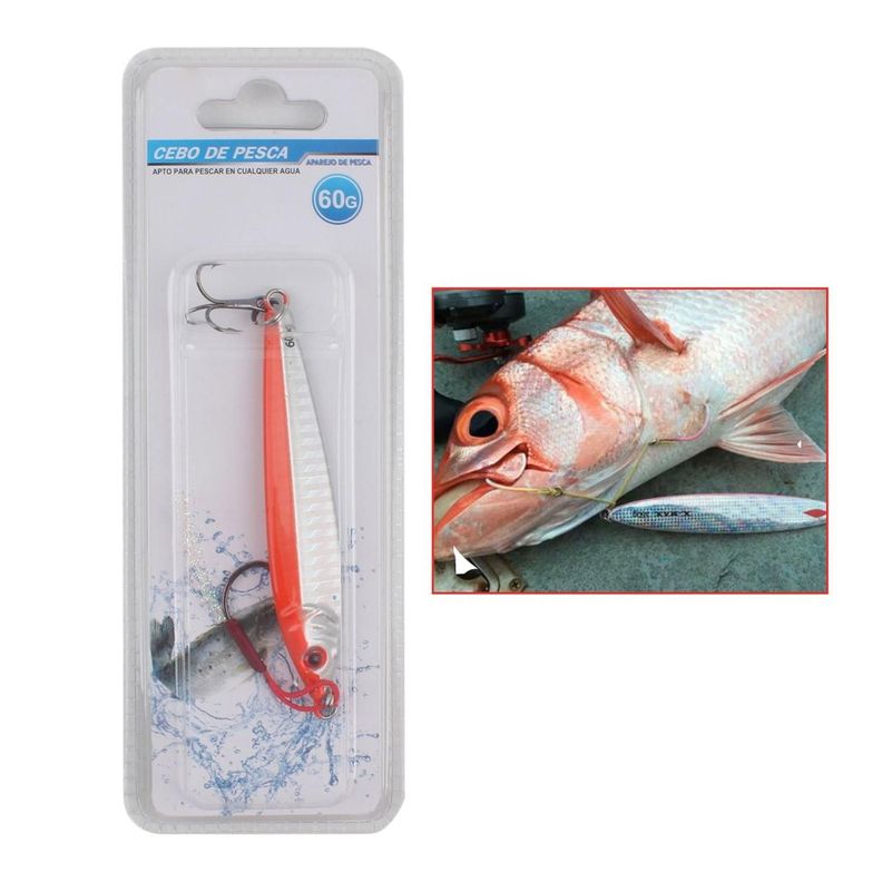 (Falso Cebo) Pez De Plomo 1010-60G Con Anzuelo De Tres Garras-1