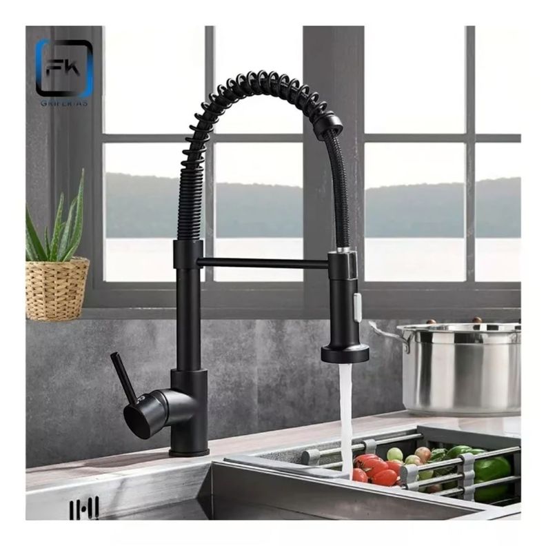 Grifo Monomando Profesional De Lujo Color Negro Mate-1
