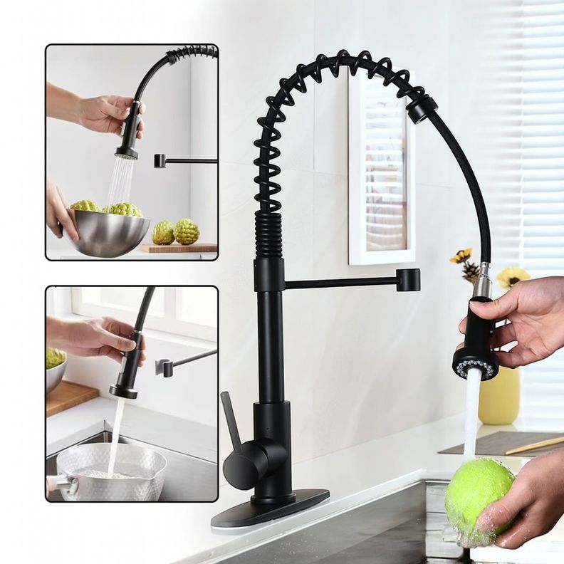 Grifo Monomando Profesional De Lujo Color Negro Mate-3