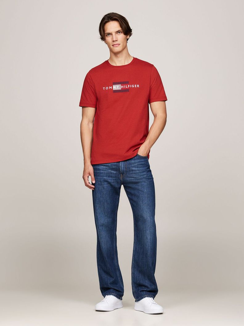 Polera Con Logo Flag Bordado Rojo Tommy Hilfiger-1