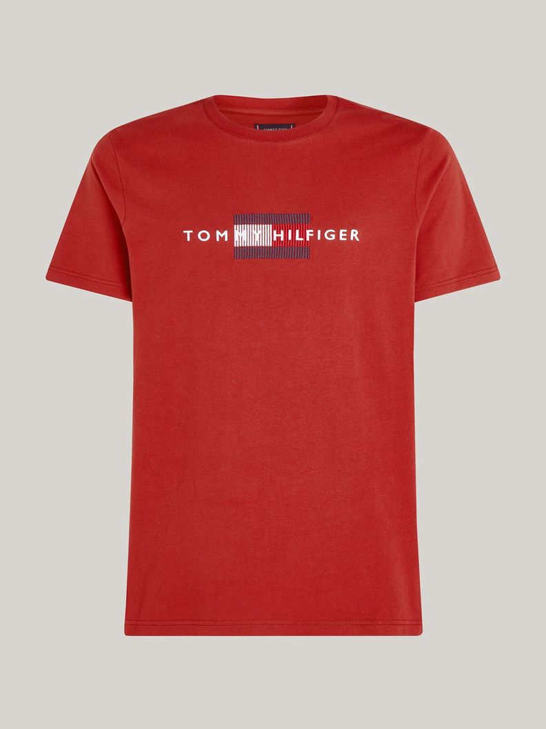 Polera Con Logo Flag Bordado Rojo Tommy Hilfiger-4