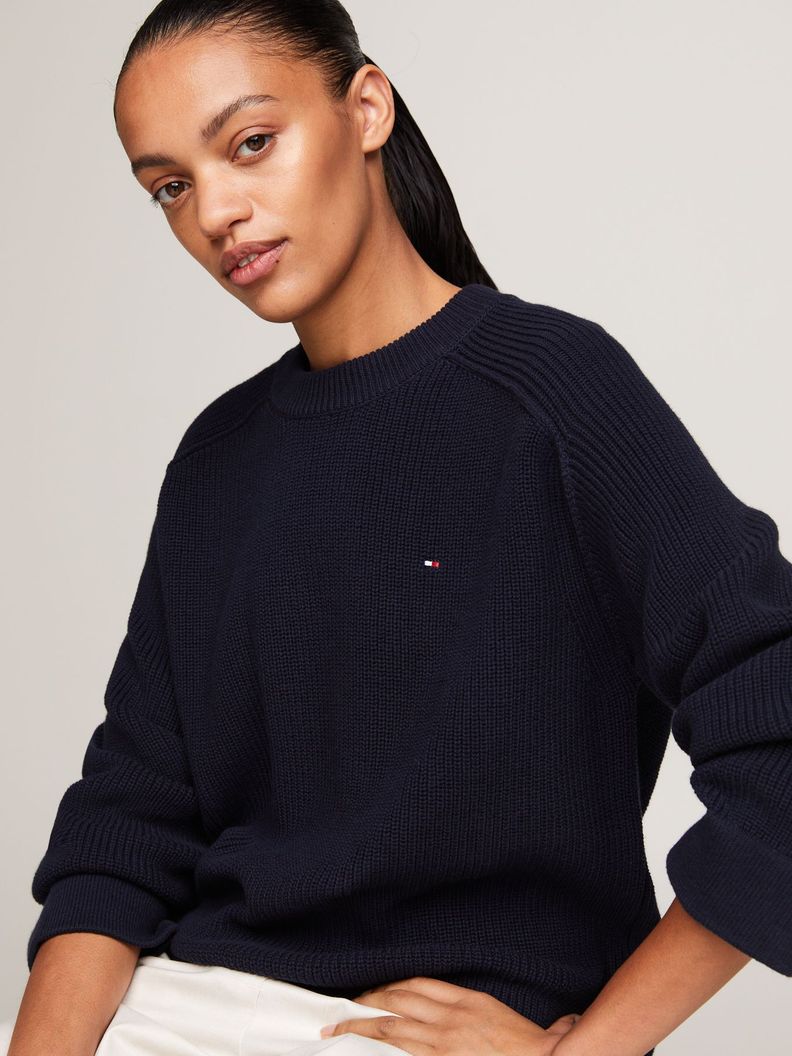 Sweater Relaxed De Manga Raglán Azul Tommy Hilfiger-3