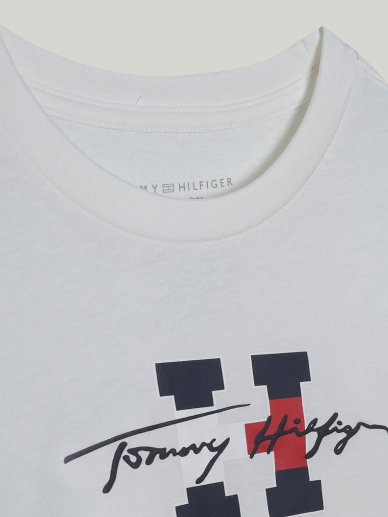 Polera De Niño Script Con Logo Blanco Tommy Hilfiger-3
