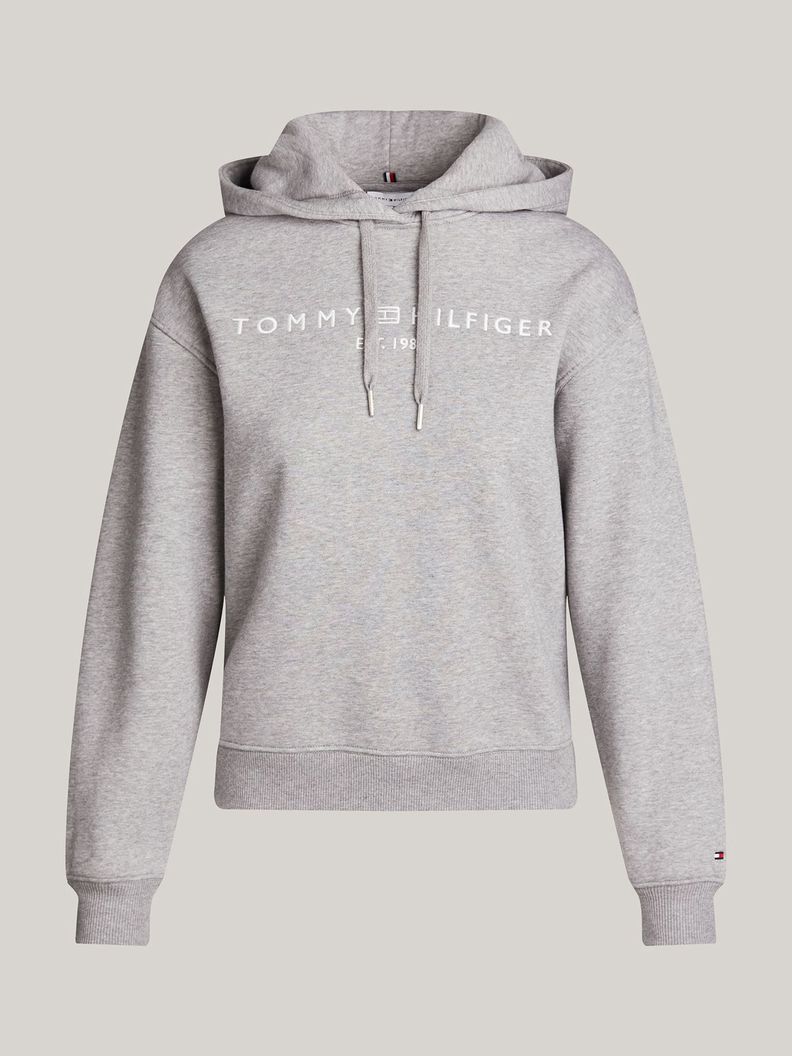 Polerón Hoodie Con Logo Bordado Gris Tommy Hilfiger-4