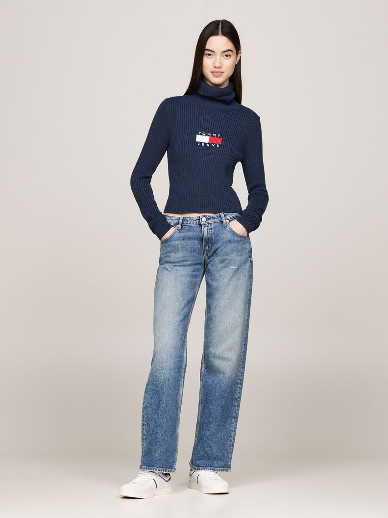 Sweater De Cuello Alto Slim Fit Azul Tommy Hilfiger-1