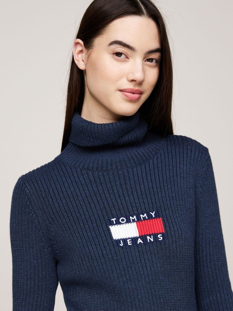 Sweater De Cuello Alto Slim Fit Azul Tommy Hilfiger-3